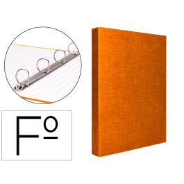 Liderpapel Carpeta de 4 anillas 25mm folio cartón forrado papel coat naranja Precio: 4.49999968. SKU: B1E5YXAW38
