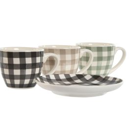 Cafe Shabby DKD Home Decor Verde Gris 6.2 x 5.5 x 8.5 cm Set de 6