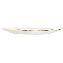 DKD Home Decor Plato Glam de Cristal Transparente y Dorado 22 x 2 x 22 cm Pack de 6 Unidades Apto Microondas y Lavavajillas