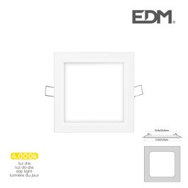 Edm Mini Downlight LED Empotrable Cuadrado 6W 4000K Luz Día Blanco 11.7x11.7cm IP20 No Dimable