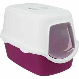 TRIXIE Caja de arena Vico - Tapa - 40 × 40 × 56 cm - Baya y blanco Precio: 26.49999946. SKU: B16TDV3HHP