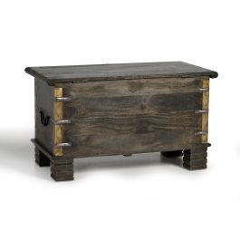 GINER Y COLOMER Baúl de Madera de Mango Marrón Oscuro con Detalles en Bronce y Metal