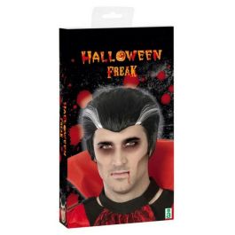 Peluca Vampiro Tupé Negro Con Canas para Adulto - Disfraz Halloween Drácula