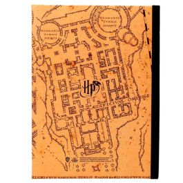SD TOYS Cuaderno A5 Harry Potter Mapa del Merodeador 90 hojas rayadas con pilas AG10 incluidas