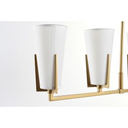 DKD Home Decor Lámpara Techo Moderno Dorado Blanco Metal Cristal 67 x 14 x 22 cm