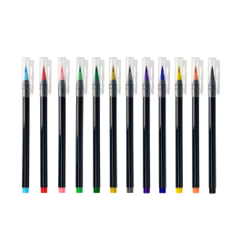 Liderpapel Rotulador Punta Pincel Extra Suave Bolsa 12 Unidades Colores Surtidos