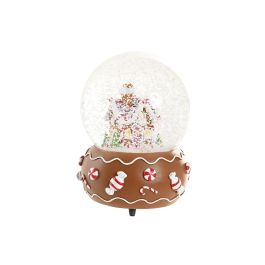 DKD Home Decor Bola Musical Navidad Fantasia Multicolor de Resina y Cristal 10x14x10 cm Surtida (4 Unidades)