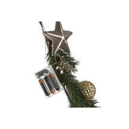 DKD Home Decor Guirnalda de Navidad Moderna 40 LED Verde y Dorado 150 cm Funciona con Pilas AA (Pack de 2)