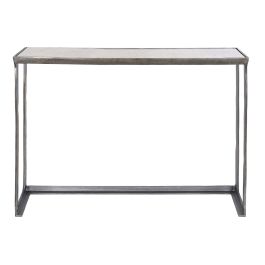 DKD Home Decor Alu antik 23 Consola Mármol Aluminio Plateado Blanco 108 x 79 x 30 cm Set de 2