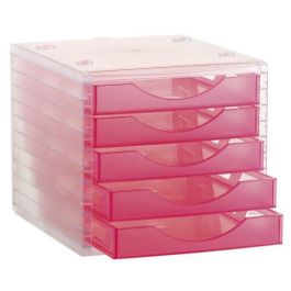 Modulo 5 Cajones Archivotec Traslucido Cristal/Fucsia Precio: 39.49999988. SKU: B16594ZSN2