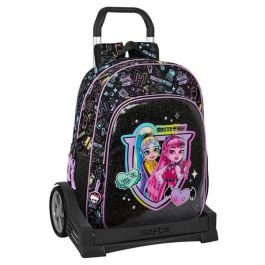 Mochila Escolar con Ruedas Monster High Negro 33 x 42 x 14 cm