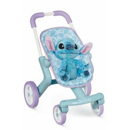 Smoby SMO3032162512258 - Cochecito Stitch + Peluche - Juguete para Niños a Partir de 18 Meses