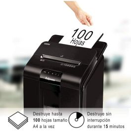 Fellowes 100M Destructora de Papel Automática Microcorte 4x10mm Negra Nivel de Seguridad P-4