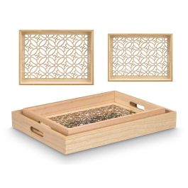 Set 2 Bandejas Rectangulares Flor Giftdecor 40.5x31x5 cm, Madera y Vidrio (6 Unidades) Set 2 Bandejas Rectangulares Flor Giftdecor 40.5x31x5 cm, Madera y Vidrio (6 Unidades)