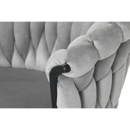 DKD Home Decor Silla Moderna Gris y Negro Poliéster y Metal L 60 x An 66 x Al 84 cm Asiento 48 cm Desmontable