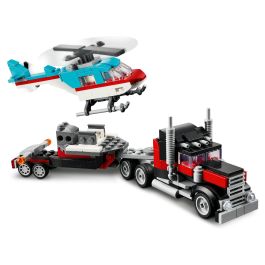 LEGO Creator Camión Plataforma con Helicóptero 31146 Juego de Construcción con 270 Piezas para Niños a partir de 7 años