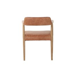 DKD Home Decor Top chairs 2c24 Sillón Horeca Urbano Fresno y Piel Marrón 57 x 74 x 59 cm (Altura asiento 46 cm)