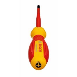 Bosch Professional AAAKI07609 Destornillador plano VDE PZ1x100 aislado con elastómero termoplástico (TPE) certificado hasta 1000 V
