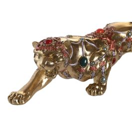 DKD Home Decor Figura Pantera Resina Dorado 39 x 10 x 11 cm