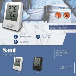 SAMI Reloj Mini con Termómetro e Higrómetro, Blanco