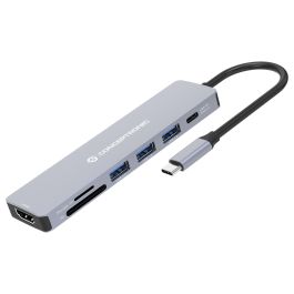 Conceptronic DONN19GR Hub USB Tipo C Gris con 3x USB-A, 1x USB-C, HDMI 1.4, 5Gbps, 4K Ultra HD, Power Delivery 100W