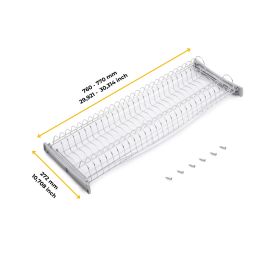 Emuca Escurreplatos para módulos altos Suprastar, módulo 800mm, Acero, Cromado