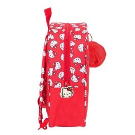 Mochila Escolar Hello Kitty Iconic Blanco Rojo 22 x 27 x 10 cm