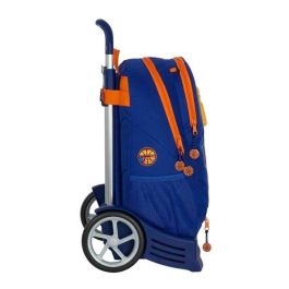 Safta Mochila con Carro Evolution Valencia Basket 665, Color Azul y Naranja, 32x44x16cm