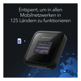 NETGEAR MR3150-100EUS Nighthawk M3 Router Móvil 5G Wi-Fi 6 Doble Banda Negro Portátil