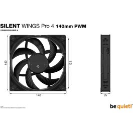 be quiet! SILENT WINGS PRO 4 PWM Ventilador PC 140mm