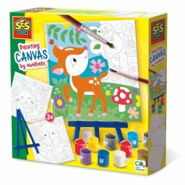 Ses Creative SES8710341147860 Set de Pintura por números sobre lienzo con diseño de 3 animales del bosque, actividad artística infantil Precio: 24.69000039. SKU: B15ZA3C37V