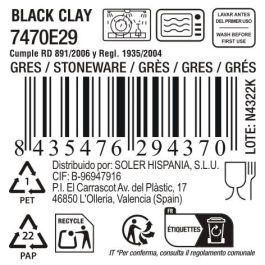 Taza 410 ml "Black Clay" Md - La Mediterranea (24 Unidades)
