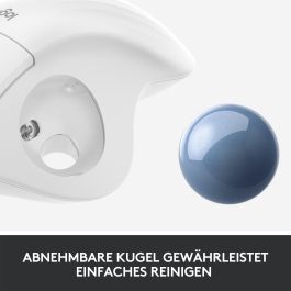 LOGITECH Raton Trackball Inalambrico ERGO M575/ Hasta 2000 DPI/ Blanco Crudo