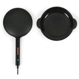 Livoo Crepera Eléctrica DOP258CO 20 cm, 600 W, Mango Resistente al Calor, Negro, Colaboración Marmiton