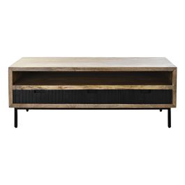 DKD Home Decor Mesa Centro Mango y Metal Negro Marron Claro 120 x 60 x 45 cm