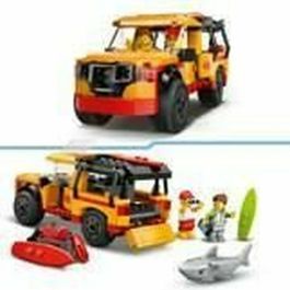 LEGO 60453 City Vehículo de Rescate en la Playa Set de Construcción con Minifigura y Tiburón para Niños de 6 Años