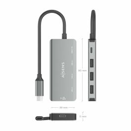 Hub USB Aisens A109-0945 Gris 100 W