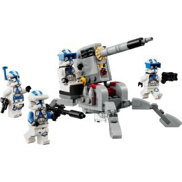 LEGO 75345 Star Wars Pack de Combate Soldados Clon 501, Incluye 4 Minifiguras y Cañón Antivehículo AV-7, +6 Años