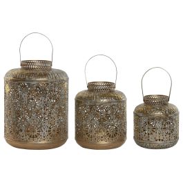 DKD Home Decor Portavelas Árabe Dorado Metal Set de 3 Piezas 24 x 32 x 24 cm Precio: 55.78999998. SKU: B1H8BMC9T5