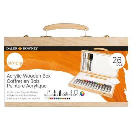 Pintura Acrilica Daler Rowney Simply Caja De Madera De 26 Piezas (Incluye 14X Tubos , 2X Pinceles, 4 X Rotuladores, Papel De Dibujo Acrilico Y Paleta Para Mezclas) Precio: 37.79000005. SKU: B18LSZZ6XH