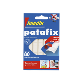 Imedio Patafix Masilla Adhesiva Removible Blister 80 Unidades para Fijar Objetos Pequeños en Hogar y Oficina