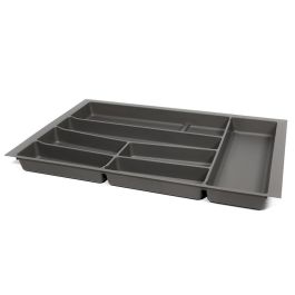 ALK System Cubertero Modelo Auro Plástico para Cajón de Cocina, Acabado Antracita/Blanco, Módulos 300-1000 mm, Hecho en España