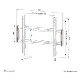 Neomounts WL30-550BL16 Soporte de Pared para Pantalla, Ultraplano, 42-86", Máx 60 kg, VESA 100x100-600x400, Negro