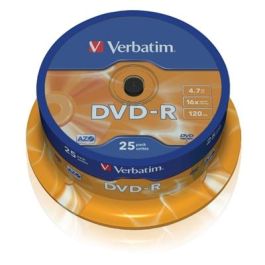 Dvd-R Verbatim Capacidad 4.7 grb Velocidad 16X 120 Min Tarrina De 25 Unidades Precio: 9.996536. SKU: B19R5MK7HK