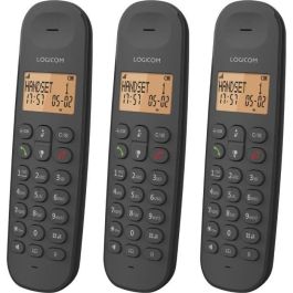 Logicom LOG3483071500247 Teléfono Fijo Inalámbrico DECT ILOA 350 Trio - Negro, Sin Contestador Automático Logicom LOG3483071500247 Teléfono Fijo Inalámbrico DECT ILOA 350 Trio - Negro, Sin Contestador Automático
