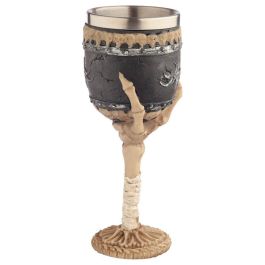 PUCKATOR Copa Mano de Calavera decorativa 19x7cm de Resina y Metal