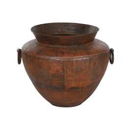 DKD Home Decor Ánfora Marrón Oscuro Hierro 80 x 80 x 67 cm Patinado Óxido Colección Anforas 24
