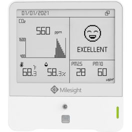 Milesight Sensor de Monitoreo de Ambiente Interior LoRaWAN con E-Ink: Temp, Humedad, CO2, PIR, Luz, TVOC, hPA, PM2.5, PM10, O3 Precio: 331.49999982. SKU: B17X8C37NL