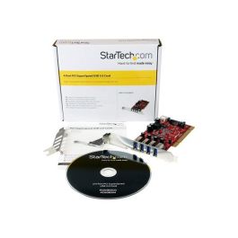 StarTech.com Tarjeta PCI Express USB 3.0 SuperSpeed 4 Puertos Tipo A 5Gbps con Alimentación SATA LP4 y Perfil Bajo