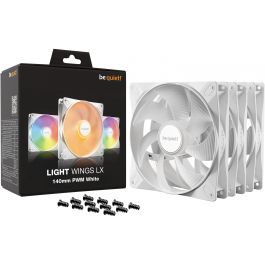 be quiet! LIGHT WINGS LX PWM Ventilador 140mm Triple-Pack para PC, Blanco, con Iluminación LED y PWM